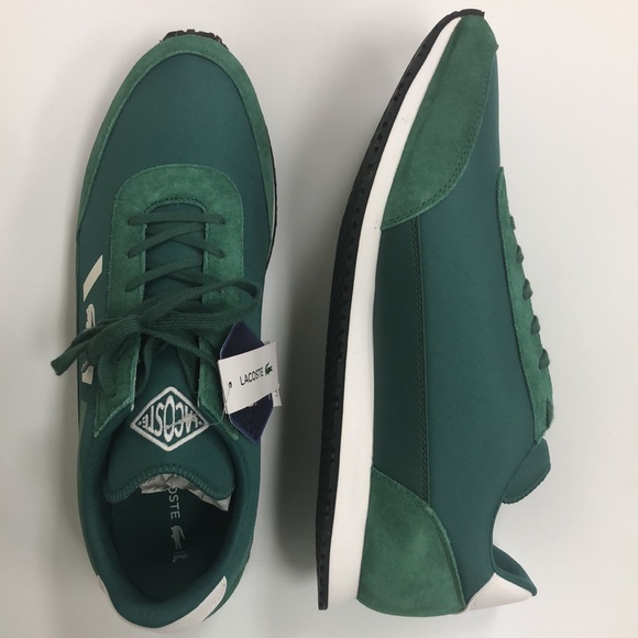 Lacoste Men’s Ortholite Sneakers Green Size 12 - Picture 2 of 5